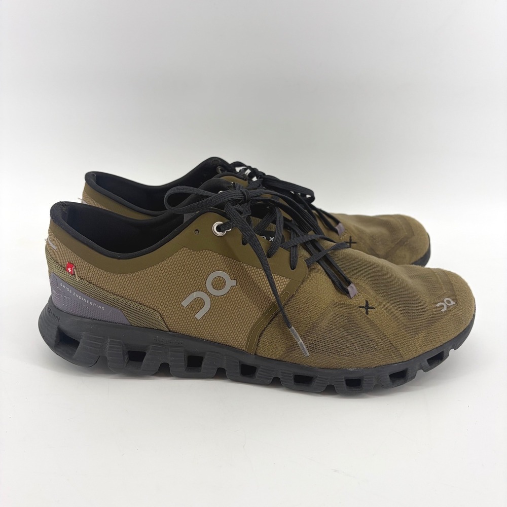 On Cloud X Mens Running Shoes Olive Green Black 60.98101 USM 11